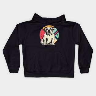 English Bulldog Retro Vintage Kids Hoodie